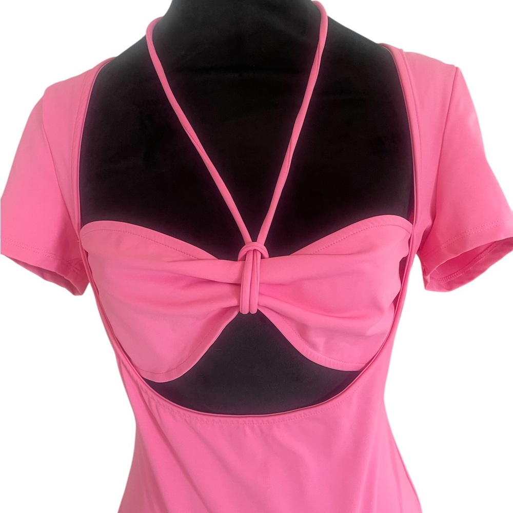 Hot in There Mini Dress,Chic Pink Cutout Dress,Large, New - Picture 7 of 9